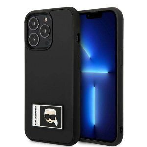 Karl Lagerfeld KLHCP13L3DKPK iPhone 13 Pro / 13 6,1" fekete keménytok ikonikus Patch