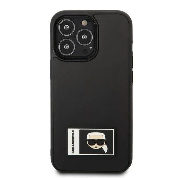 Karl Lagerfeld KLHCP13L3DKPK iPhone 13 Pro / 13 6,1" fekete keménytok ikonikus Patch