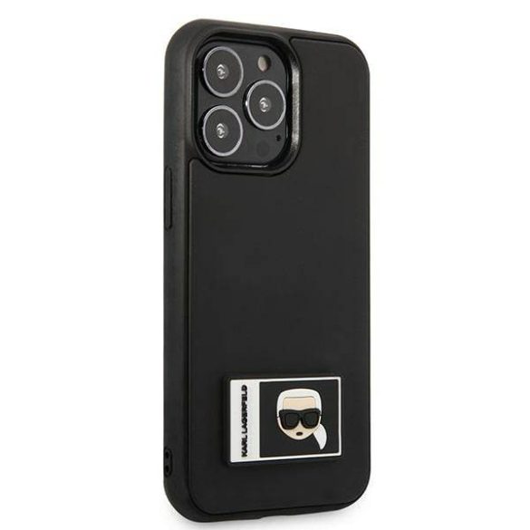 Karl Lagerfeld KLHCP13L3DKPK iPhone 13 Pro / 13 6,1" fekete keménytok ikonikus Patch