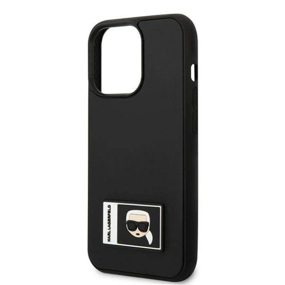 Karl Lagerfeld KLHCP13L3DKPK iPhone 13 Pro / 13 6,1" fekete keménytok ikonikus Patch