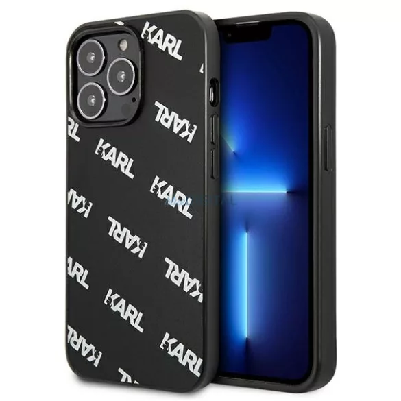 Karl Lagerfeld KLHCP13LPULMBK3 iPhone 13 Pro / 13 6,1" keménytok fekete Allover tok