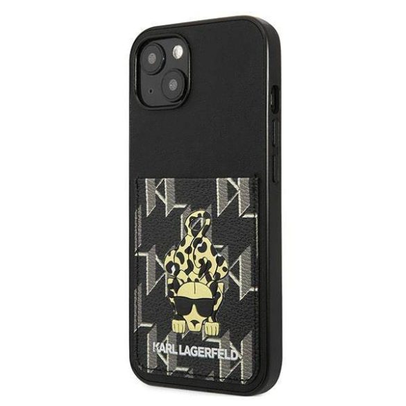 Karl Lagerfeld KLHCP13MCANCNK iPhone 13 / 14 / 15 6,1" keménytok fekete Karlimals kártyatartóval