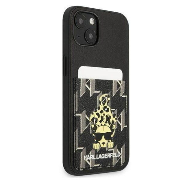 Karl Lagerfeld KLHCP13MCANCNK iPhone 13 / 14 / 15 6,1" keménytok fekete Karlimals kártyatartóval