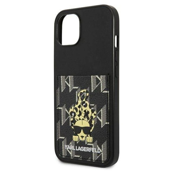 Karl Lagerfeld KLHCP13MCANCNK iPhone 13 / 14 / 15 6,1" keménytok fekete Karlimals kártyatartóval