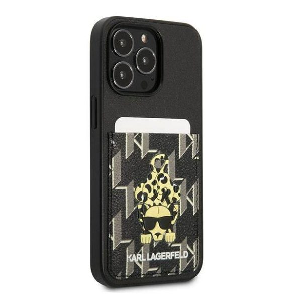Karl Lagerfeld KLHCP13LCANCNK iPhone 13 Pro / 13 6,1" keménytok fekete Karlimals Cardslot