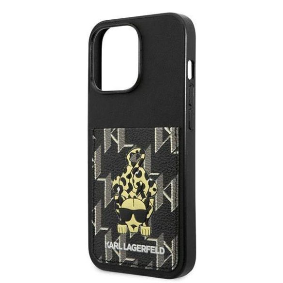 Karl Lagerfeld KLHCP13LCANCNK iPhone 13 Pro / 13 6,1" keménytok fekete Karlimals Cardslot