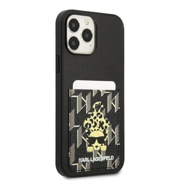 Karl Lagerfeld KLHCP13XCANCNK iPhone 13 Pro Max 6,7" keménytok fekete Karlimals Cardslot tok