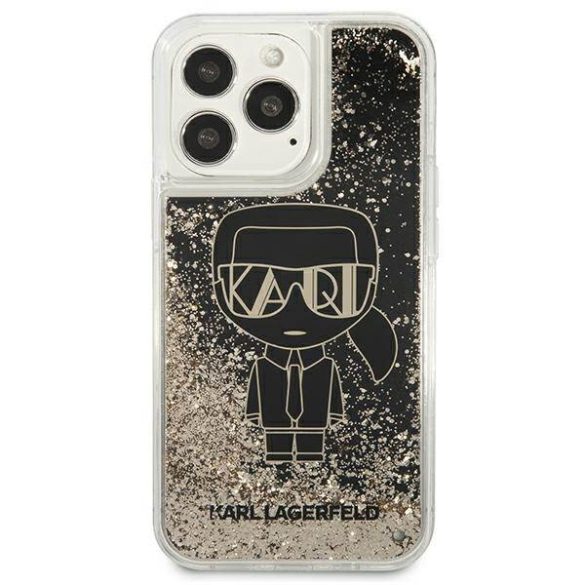 Karl Lagerfeld KLHCP13LLGGGGKBK iPhone 13 Pro/ 13 6,1 "fekete folyékony csillogó kristályos keménytok Gatsby tok
