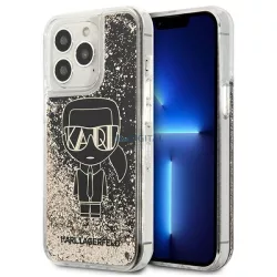   Karl Lagerfeld KLHCP13XLGGKBK iPhone 13 Pro Max 6,7" fekete folyékony csillogó kristályos keménytok Gatsby tok
