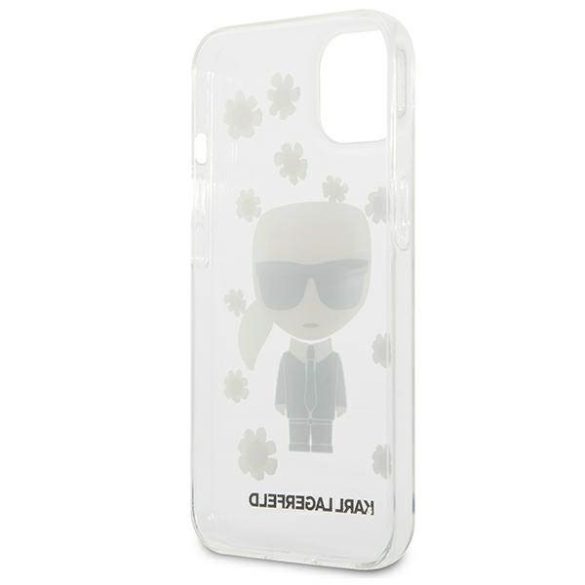 Karl Lagerfeld KLHCP13SHFLT iPhone 13 mini 5,4" átlátszó virágos ikonikus Karl Lagerfeld tok