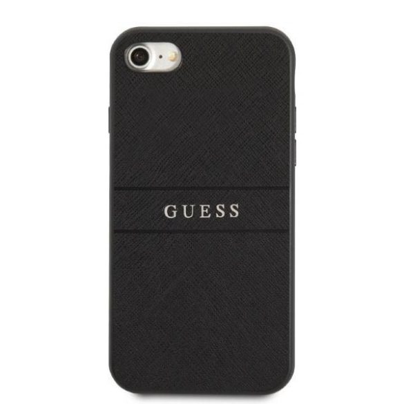 Guess GUHCI8PSASBBK iPhone 7/8 / SE 2020 / SE 2022 fekete Saffiano Strap tok