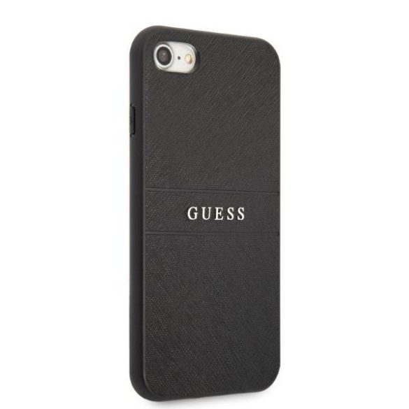 Guess GUHCI8PSASBBK iPhone 7/8 / SE 2020 / SE 2022 fekete Saffiano Strap tok