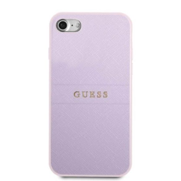 Guess GUHCI8PSASBPU iPhone 7/8 / SE 2020 / SE 2022 lila Saffiano Hot Stamp & Metal Logo keménytok