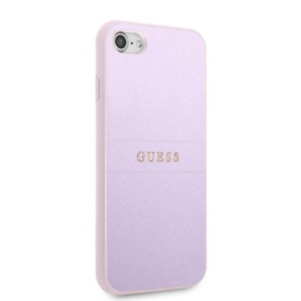 Guess GUHCI8PSASBPU iPhone 7/8 / SE 2020 / SE 2022 lila Saffiano Hot Stamp & Metal Logo keménytok