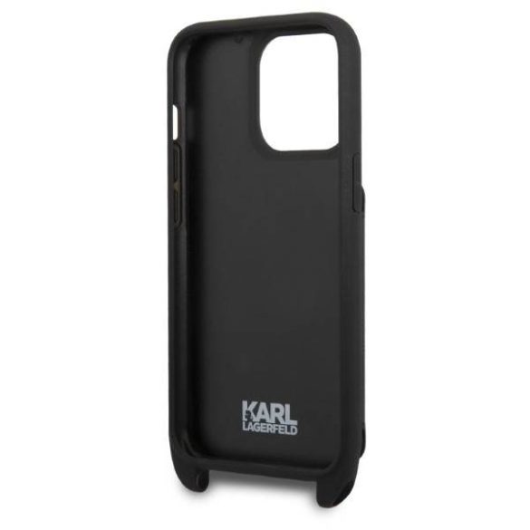 Karl Lagerfeld KLHCP13LSAKHPK iPhone 13 Pro / 13 6,1" keménytok Saffiano fém Karl fej tok