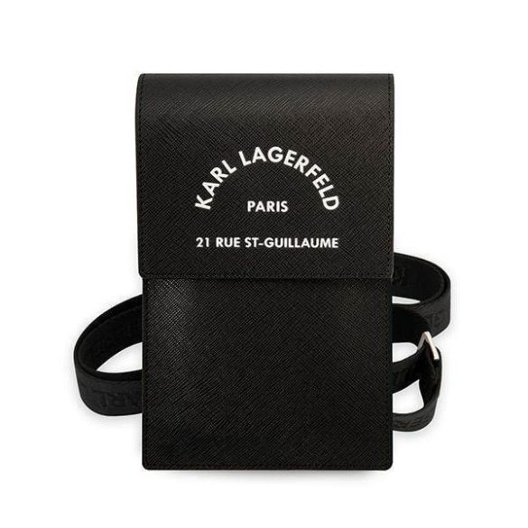 Karl Lagerfeld telefon táska KLWBSARSGK fekete Dombornyomott RSG tok