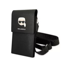   Karl Lagerfeld telefon táska KLWBSAKHPK fekete fém Karl fej tok