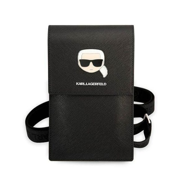 Karl Lagerfeld telefon táska KLWBSAKHPK fekete fém Karl fej tok