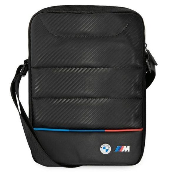 BMW Tablet táska 10" fekete Carbon háromszínű csíkkal