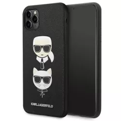   Karl Lagerfeld KLHCN65SAKICKCBK iPhone 11 Pro Max 6,5" fekete keménytok Saffiano Karl&Choupette fej