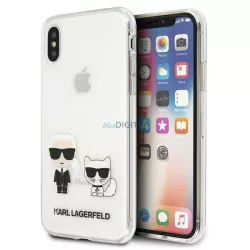   Karl Lagerfeld KLHCI65CKTR iPhone Xs Max átlátszó Karl & Choupette keménytok