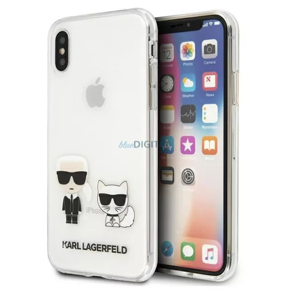 Karl Lagerfeld KLHCI65CKTR iPhone Xs Max átlátszó Karl & Choupette keménytok