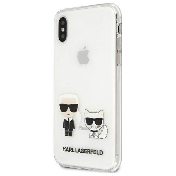 Karl Lagerfeld KLHCI65CKTR iPhone Xs Max átlátszó Karl & Choupette keménytok