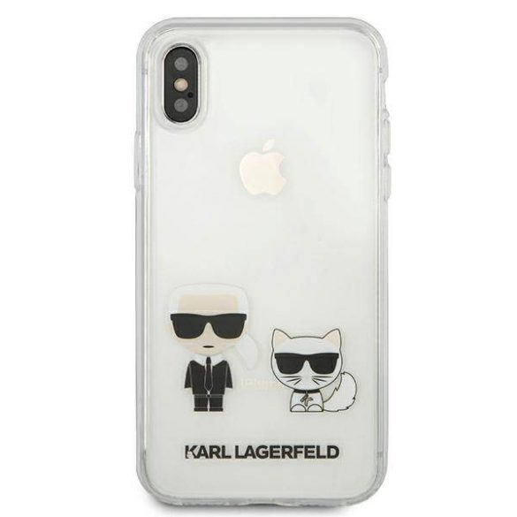 Karl Lagerfeld KLHCI65CKTR iPhone Xs Max átlátszó Karl & Choupette keménytok