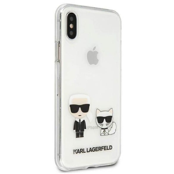 Karl Lagerfeld KLHCI65CKTR iPhone Xs Max átlátszó Karl & Choupette keménytok