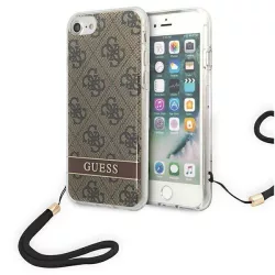   Guess GUOHCI8H4STW iPhone SE 2022 / SE 2020 / 7/ 8 barna 4G Print Strap keménytok