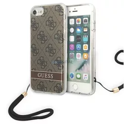   Guess GUOHCI8H4STW iPhone SE 2022 / SE 2020 / 7/ 8 barna 4G Print Strap keménytok