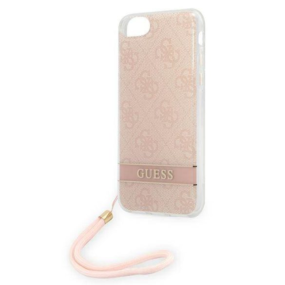 Guess GUOHCI8H4STP iPhone SE 2022 / SE 2020 / 7/ 8 rózsaszín 4G Print Strap keménytok