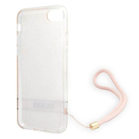 Guess GUOHCI8H4STP iPhone SE 2022 / SE 2020 / 7/ 8 rózsaszín 4G Print Strap keménytok