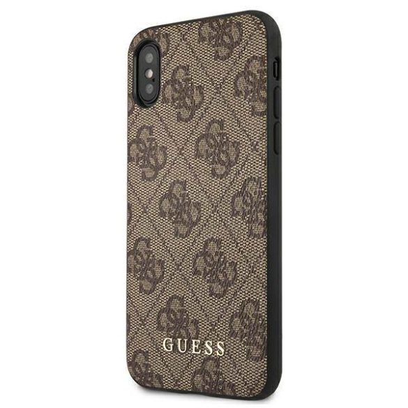 Guess GUHCI65G4GFBR iPhone Xs Max barna 4G fém arany logós keménytok