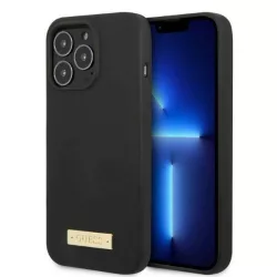   Guess GUHMP13LSPLK iPhone 13 Pro / 13 6,1" fekete szilikon Logo Plate MagSafe keménytok
