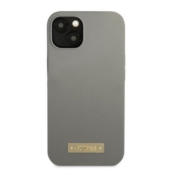 Guess GUHMP13SSPLG iPhone 13 mini 5,4" szürke szilikon 4G Logo Plate MagSafe keménytok
