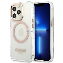   Guess GUHMP13XHTRMD iPhone 13 Pro Max 6,7" arany keménytok fémkontúrú Magsafe tok