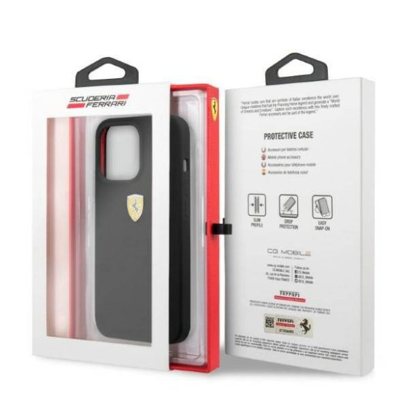 Ferrari FESSIHMP13LBK iPhone 13 Pro / 13 6,1" fekete szilikon Magsafe keménytok