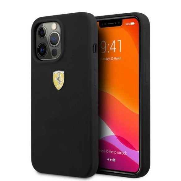 Ferrari FESSIHMP13XBK iPhone 13 Pro Max 6,7" fekete szilikon Magsafe keménytok