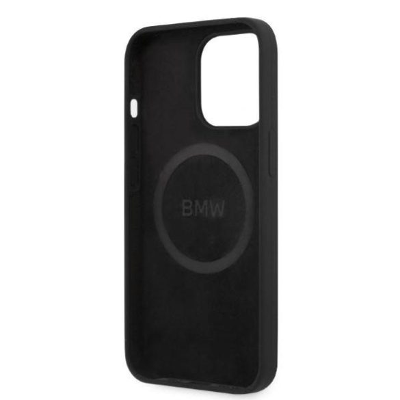 BMW BMHMP13LSLBLBLBK iPhone 13 Pro / 13 6,1" fekete Signature Logo szilikon Magsafe keménytok