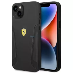   Ferrari FEHCP14MRBUK iPhone 14 Plus 6.7" fekete keménytok bőr bélyegzős oldalai