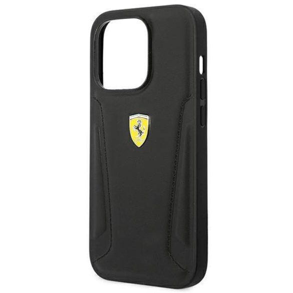 Ferrari FEHCP14LRBUK iPhone 14 Pro 6,1" fekete bőr Stamp keménytok