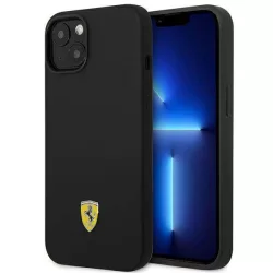   Ferrari FEHCP14SSIBBK iPhone 14 6,1" fekete keménytok szilikon fém logó