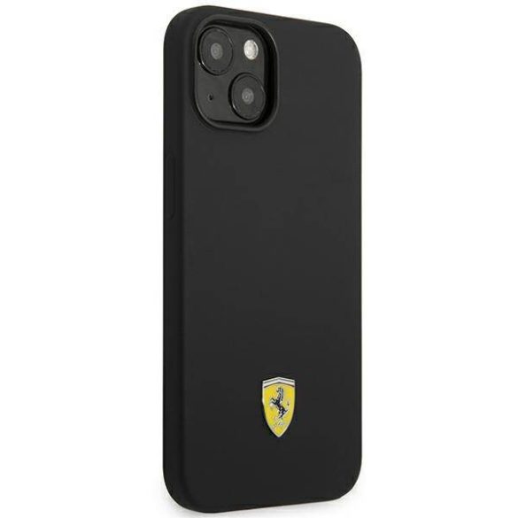 Ferrari FEHCP14SSIBBK iPhone 14 / 15 / 13 6,1" fekete keménytok szilikon fém logó