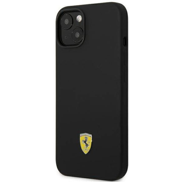 Ferrari FEHCP14MSIBBK iPhone 14 Plus / 15 Plus 6,7" fekete keménytok szilikon fém logóval