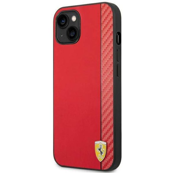 Ferrari FEHCP14SAXRE iPhone 14 / 15 / 13 6.1" piros keménytok Carbon