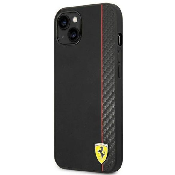 Ferrari FEHCP14SAXBK iPhone 14 / 15 / 13 6.1" fekete keménytok Carbon