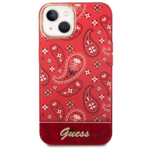 Guess GUHCP14SHGBNHR iPhone 14 / 15 / 13 6.1" piros keménytok Bandana paisley