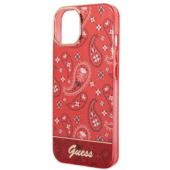 Guess GUHCP14SHGBNHR iPhone 14 / 15 / 13 6.1" piros keménytok Bandana paisley