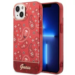   Guess GUHCP14MHGBNHR iPhone 14 Plus 6.7" piros keménytok Bandana paisley